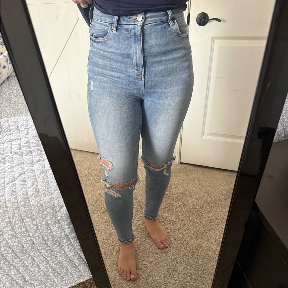American Eagle Outfitters Light Blue High Rise Jeans